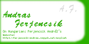 andras ferjencsik business card